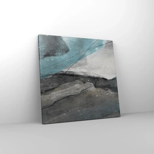 Schilderen op canvas - Abstractie: rotsen en ijs - 40x40 cm