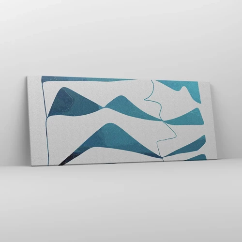 Schilderen op canvas - Abstractie: turquoise verbinding - 120x50 cm