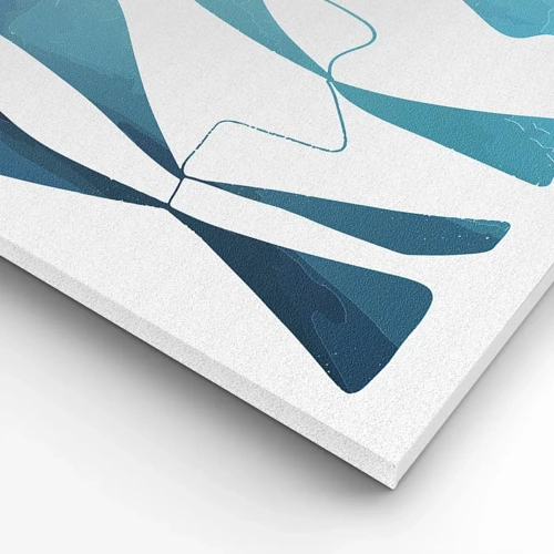 Schilderen op canvas - Abstractie: turquoise verbinding - 120x50 cm