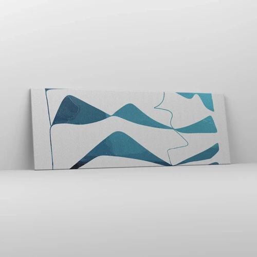 Schilderen op canvas - Abstractie: turquoise verbinding - 140x50 cm