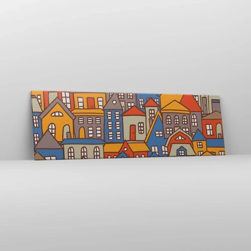 Schilderen op canvas - Achter het huis is een huis - 160x50 cm