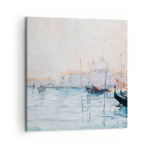 Schilderen op canvas - Achter het water, achter de mist - 50x50 cm