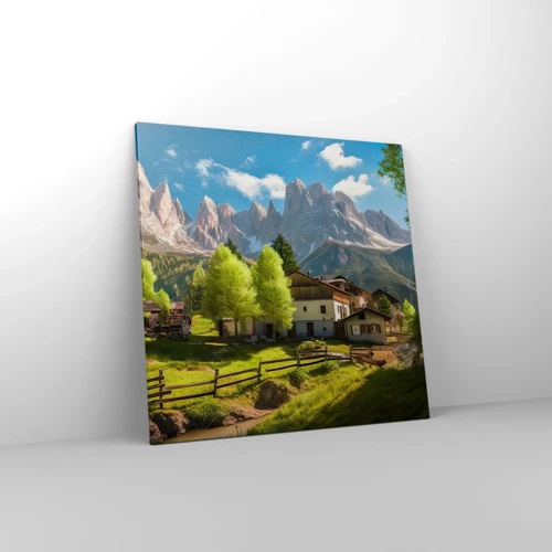 Schilderen op canvas - Alpine idylle - 70x70 cm