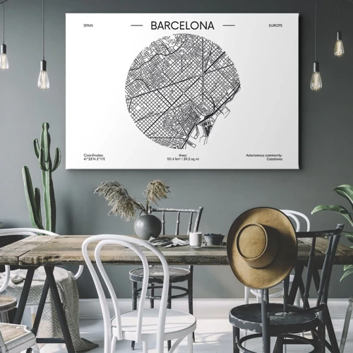 Schilderen op canvas - Anatomie van Barcelona - 120x80 cm