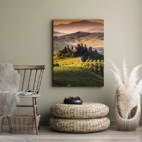 Schilderen op canvas - Arcadia - het Toscaanse landschap - 80x120 cm