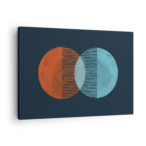 Schilderen op canvas Arttor 70x50 cm - Astronomische fantasie - Abstractie, Kunst, Modern Patroon, Cirkels, Ontwerp, Naar de woonkamer, Naar de slaapkamer, Zwart, Blauw, Horizontaal, Canvas, AA70x50-5042