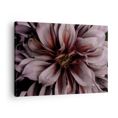 Schilderen op canvas Arttor 70x50 cm - Een bloemenhart - Boeket Bloemen, Dahlia, Bloem, Tuin, Natuur, Naar de woonkamer, Naar de slaapkamer, Bruin, Zwart, Horizontaal, Canvas, AA70x50-5019