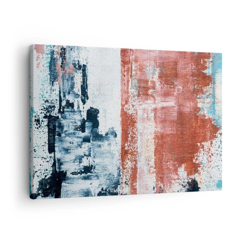 Schilderen op canvas Arttor 70x50 cm - Fifty Fifty abstract - Abstractie, Kunst, Schilderen, Moderne Kunst, Moderne Kunst., Naar de woonkamer, Naar de slaapkamer, Wit, Zwart, Horizontaal, Canvas, AA70x50-4883