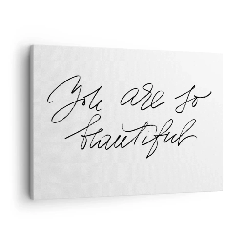 Schilderen op canvas Arttor 70x50 cm - Geloof het echt... - Typografie, Bevestiging, Maxim, Slogan, Grafische Afbeeldingen, Naar de woonkamer, Naar de slaapkamer, Wit, Zwart, Horizontaal, Canvas, AA70x50-4609