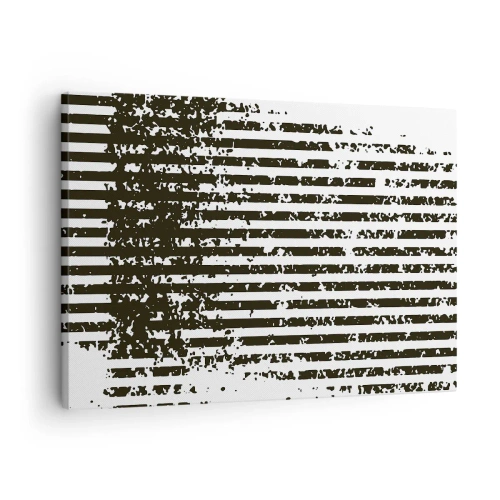 Schilderen op canvas Arttor 70x50 cm - Ritme en ruis - Abstractie, Kunst, Grafische Afbeeldingen, Zwart En Wit, Moderne Kunst, Naar de woonkamer, Naar de slaapkamer, Wit, Zwart, Horizontaal, Canvas, AA70x50-4855