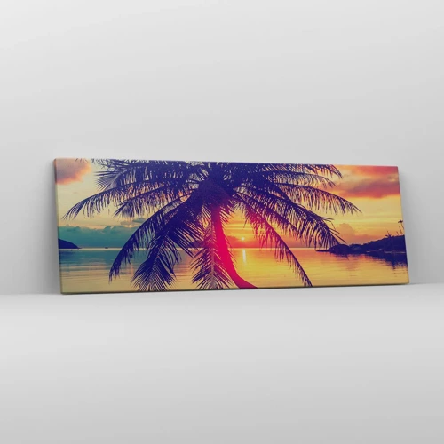 Schilderen op canvas - Avond onder de palmbomen - 90x30 cm