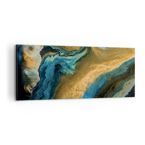 Schilderen op canvas - Blauw - geel - wederzijdse invloeden - 100x40 cm