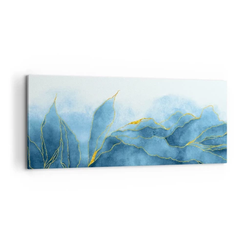 Schilderen op canvas - Blauw in goud - 100x40 cm