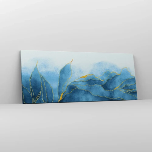 Schilderen op canvas - Blauw in goud - 100x40 cm