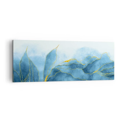 Schilderen op canvas - Blauw in goud - 140x50 cm