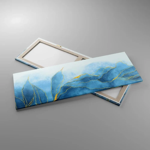 Schilderen op canvas - Blauw in goud - 140x50 cm