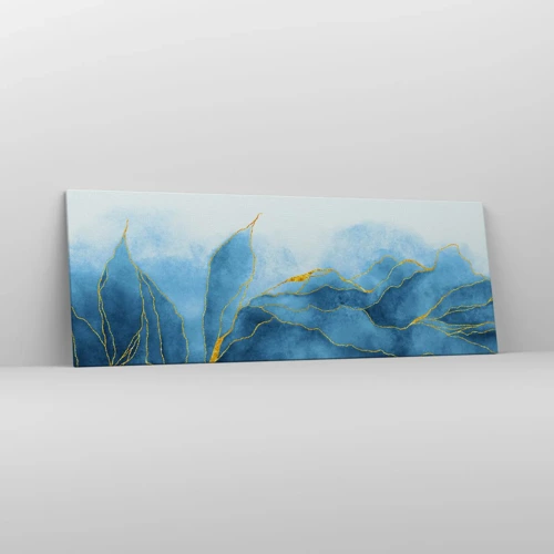 Schilderen op canvas - Blauw in goud - 140x50 cm