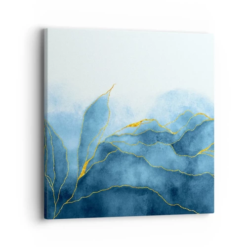 Schilderen op canvas - Blauw in goud - 40x40 cm