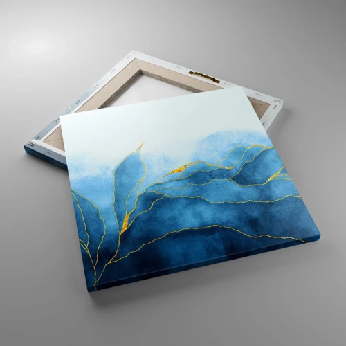 Schilderen op canvas - Blauw in goud - 40x40 cm