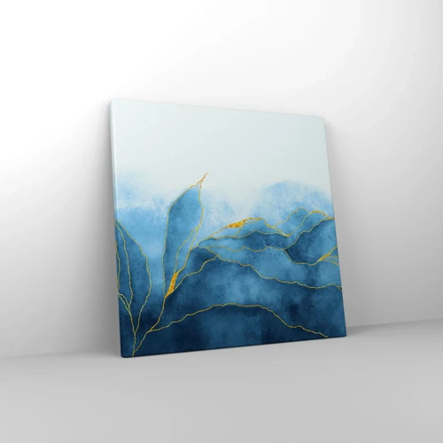 Schilderen op canvas - Blauw in goud - 40x40 cm