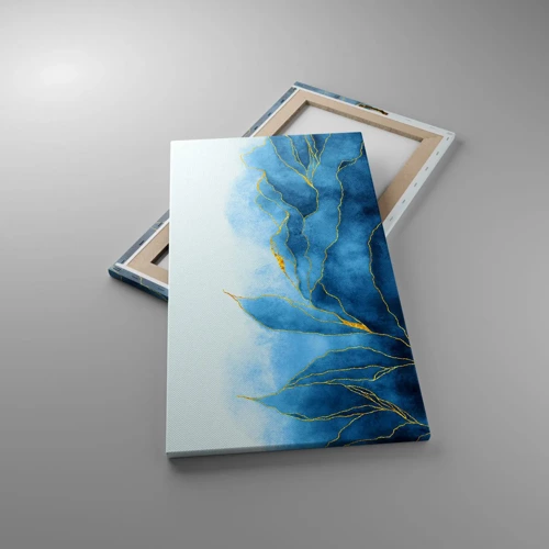 Schilderen op canvas - Blauw in goud - 45x80 cm