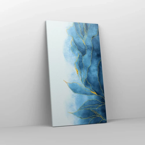 Schilderen op canvas - Blauw in goud - 45x80 cm