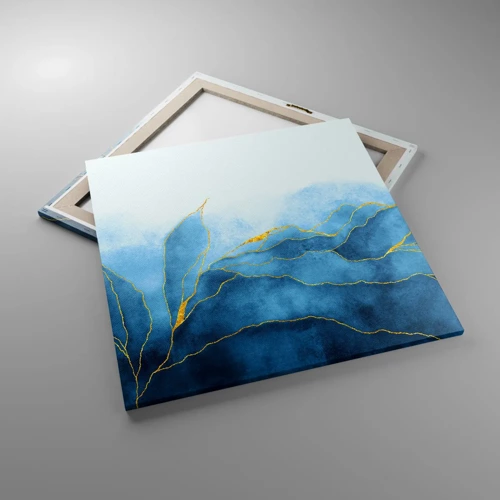 Schilderen op canvas - Blauw in goud - 70x70 cm