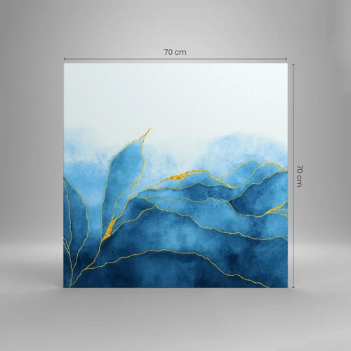 Schilderen op canvas - Blauw in goud - 70x70 cm