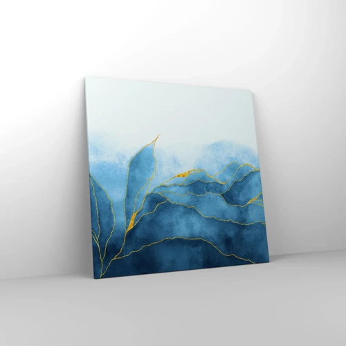 Schilderen op canvas - Blauw in goud - 70x70 cm