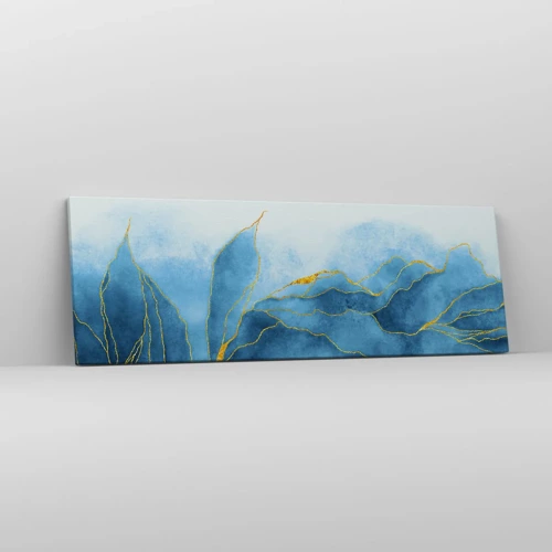 Schilderen op canvas - Blauw in goud - 90x30 cm