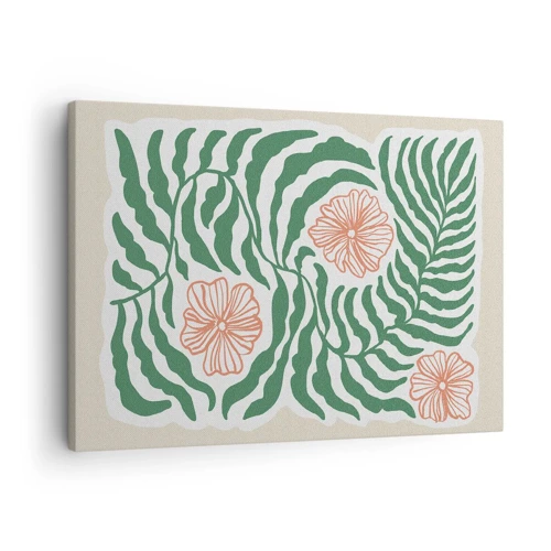 Schilderen op canvas - Bloeiend in het groen - 70x50 cm
