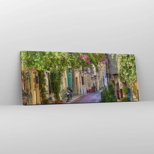 Schilderen op canvas - Bloeiende steeg - 100x40 cm