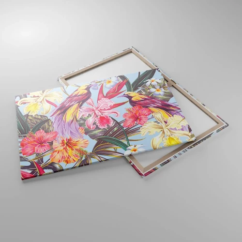 Schilderen op canvas - Bloemblaadjes en veren - 100x70 cm
