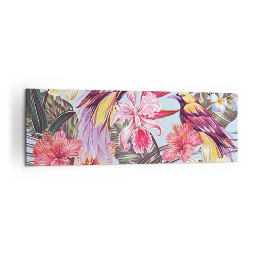 Schilderen op canvas - Bloemblaadjes en veren - 160x50 cm