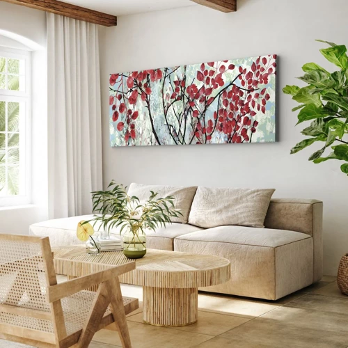 Schilderen op canvas - Boom in scharlaken - 160x50 cm