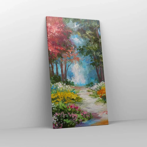Schilderen op canvas - Bostuin, bloemenbos - 65x120 cm