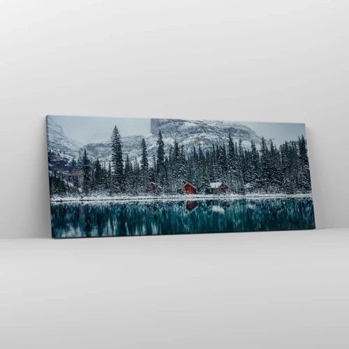 Schilderen op canvas - Canadese stilte - 100x40 cm