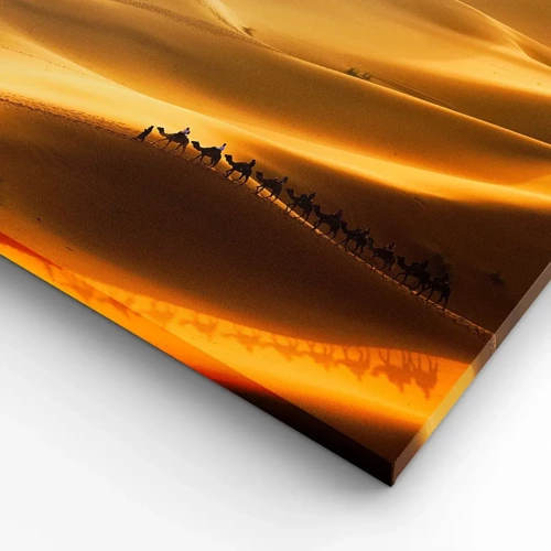 Schilderen op canvas - Caravan in de woestijngolven - 100x40 cm