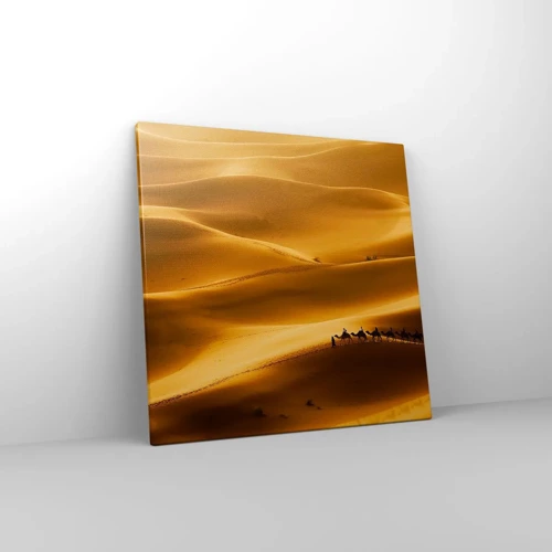 Schilderen op canvas - Caravan in de woestijngolven - 50x50 cm