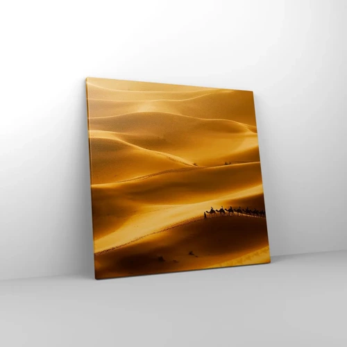 Schilderen op canvas - Caravan in de woestijngolven - 60x60 cm