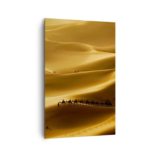 Schilderen op canvas - Caravan in de woestijngolven - 80x120 cm