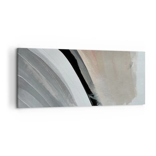 Schilderen op canvas - Compositie: boog van zwart en grijs - 100x40 cm