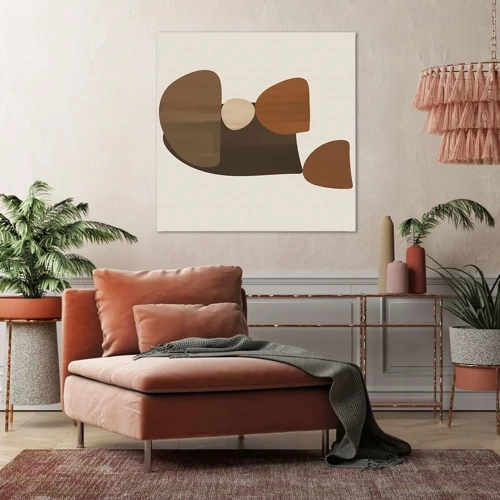 Schilderen op canvas - Compositie in brons - 70x70 cm