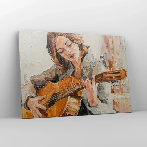 Schilderen op canvas - Concerto voor gitaar en een meisjeshart - 100x70 cm