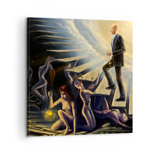 Schilderen op canvas - Danteske reis naar het licht - 60x60 cm