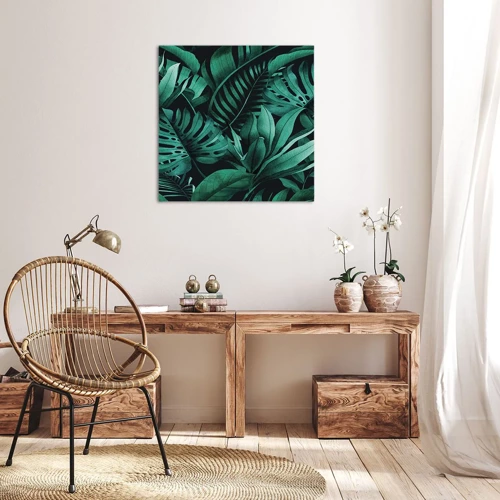 Schilderen op canvas - De diepte van tropisch groen - 30x30 cm