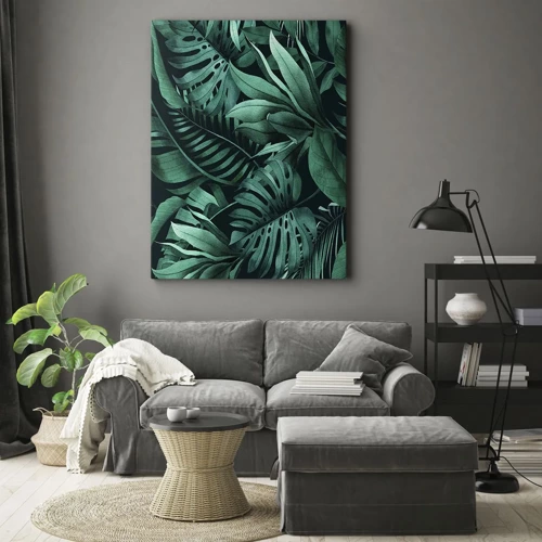 Schilderen op canvas - De diepte van tropisch groen - 50x70 cm