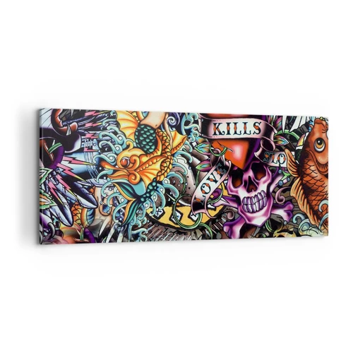 Schilderen op canvas - De droom van de tatoeëerder - 100x40 cm