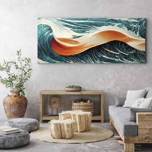 Schilderen op canvas - De droom van elke surfer - 100x40 cm