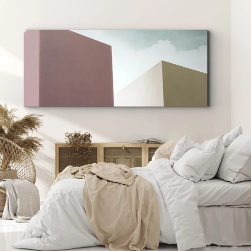 Schilderen op canvas - De geometrie van een zonnige zomer - 100x40 cm